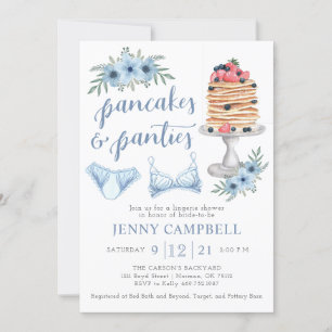 Convites Café da Manhã de Panquecas e Calcinhas Chá de Noiv
