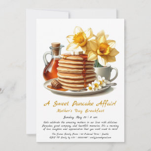 Convites Café da Manhã do Dia das Mães – Panquecas & Narcis