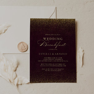 Convites Café da Manhã Dourada de Casamento com Literatura 