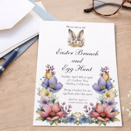 Convites Café da Manhã e Caça aos Ovos da Páscoa Floral