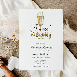 Convites Café da Manhã e Champagne Brunch de Casamento Gold