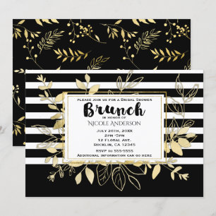 Convites Café da Manhã Nupcial Botânico Glamouroso Moderno