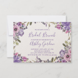 Convites Café da Manhã Nupcial com Elegante Roteiro Floral