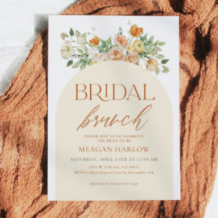 Convites Café da Manhã Nupcial Floral Boho de Primavera
