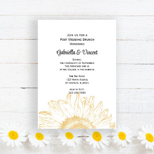 Convites Café da Manhã Pós-Casamento com Girassol Gráfico A