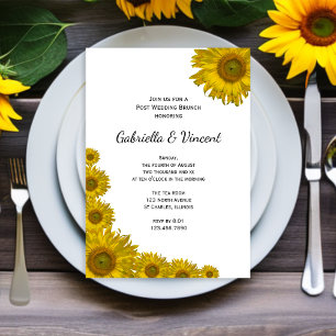 Convites Café da Manhã Pós-Casamento na Borda do Girassol A