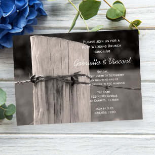 Convites Café da Manhã Pós-Casamento no Campo com Poste de