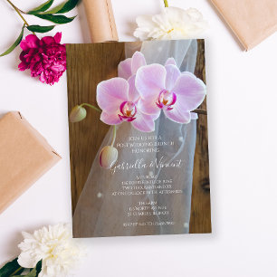 Convites Café da Manhã Pós-Casamento Rustic Orchids Country
