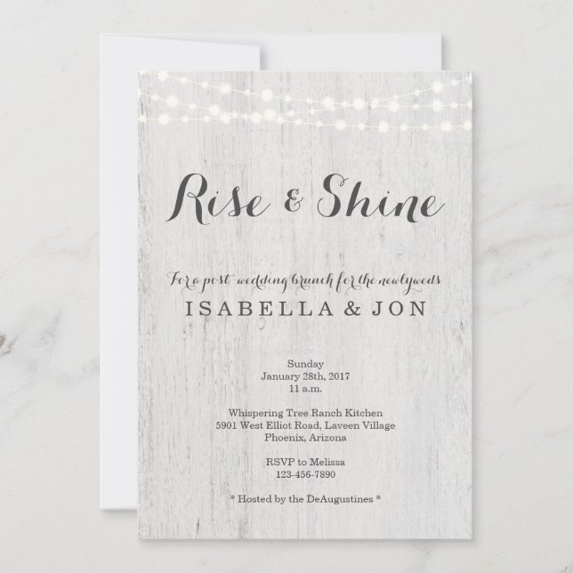 Convites Café da Manhã Pós-Casamento Rústico na Manhã Segui (Frente)