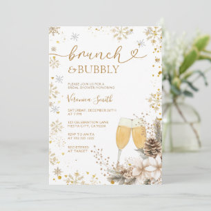 Convites Café da Manhã Snowflake Brunch & Champagne Bridal 