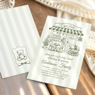 Convites Café da Moda Bebe Loja de Café Chá de Bebê Francês