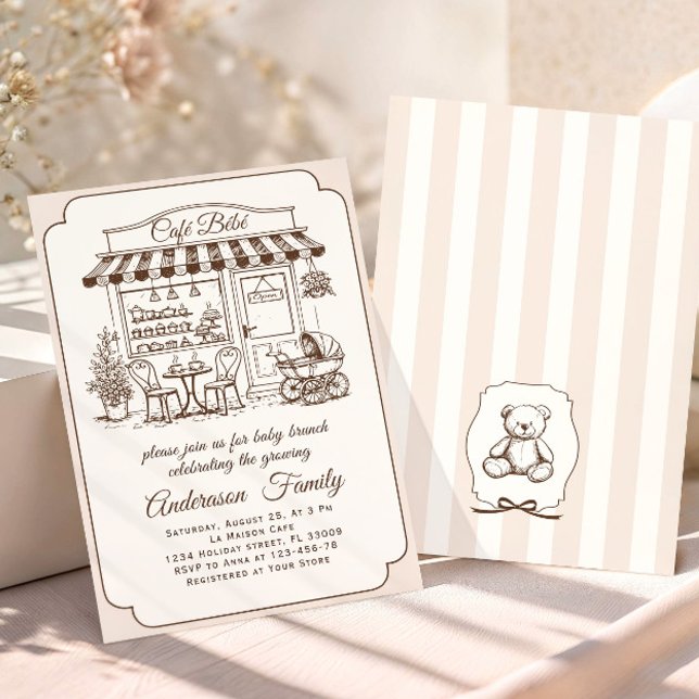 Convites Café da Moda Bebe Loja de Café Chás Bebê (Criador carregado)