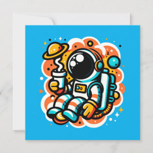 Convites Café de Bebendo astronauta - Cafeína Espacial Exte