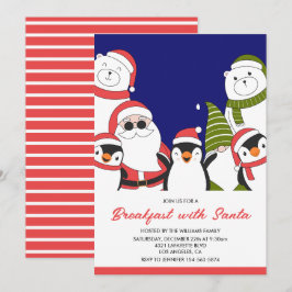 Convites Café de Natal com Ursos Legais do Papai Noel Gnom