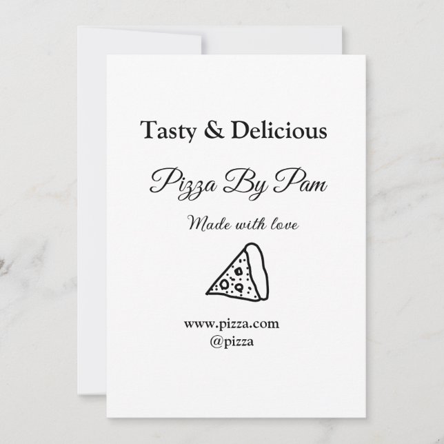 Convites Café de pizza desagradável feito com amor adicione (Frente)