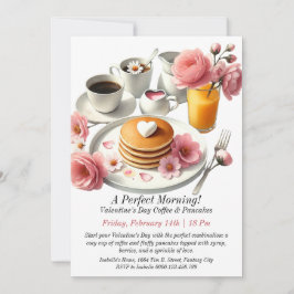 Convites Café e panquecas para o dia do Namorados personali