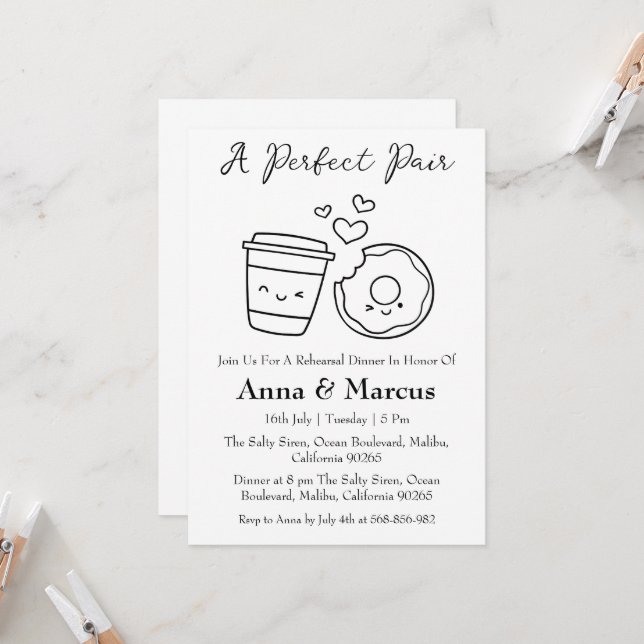 Convites Café e Rosquinha um janto de noiva perfeito (Frente/Verso In Situ)