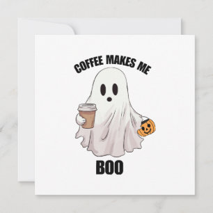 Convites Café Fantasma Halloween Engraçado 
