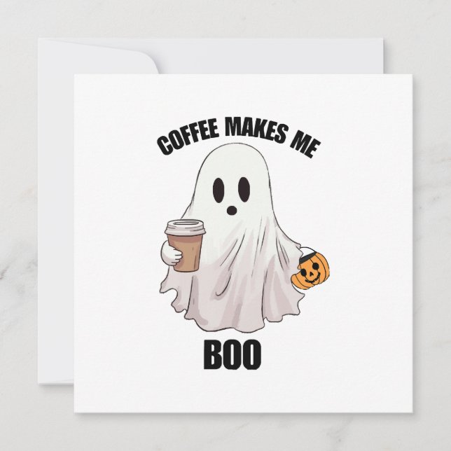 Convites Café Fantasma Halloween Engraçado  (Frente)
