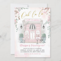 Café francês rosa e Dourado Patisserie Girl Aniver