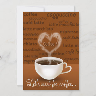 Convites Café? Fumaça em forma de coração