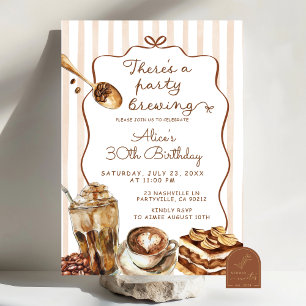 Convites Café Há uma festa de aniversário