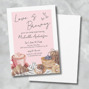 Convites Café Love Is Brewing Brunch Chá de Noiva