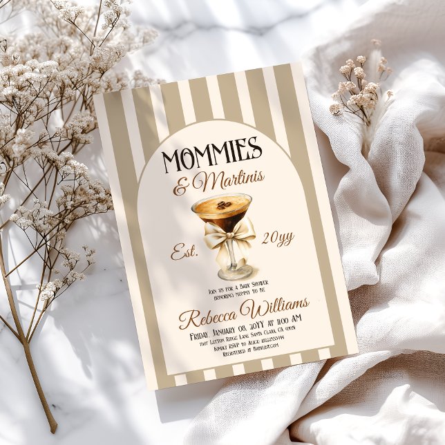 Convites Café Mommies e Chá de fraldas Martini Espresso (Criador carregado)