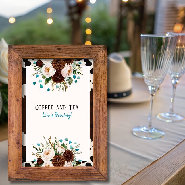 Convites Café Ocidental e Tea Love é Sinal de Criação (Western Coffee and Tea Love is Brewing Sign)