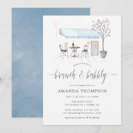 Convites Café Paris Watercolor Brunch e Bubble