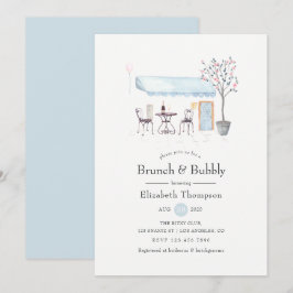 Convites Café Paris Watercolor Brunch e Espumante