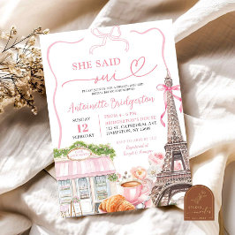 Convites Café parisiense coquete brunch nupcial francês
