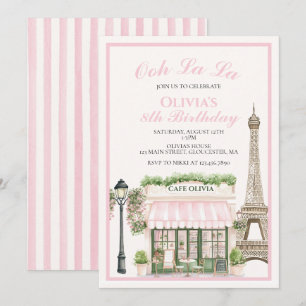 Convites Café Parisiense de Aniversário de Paris