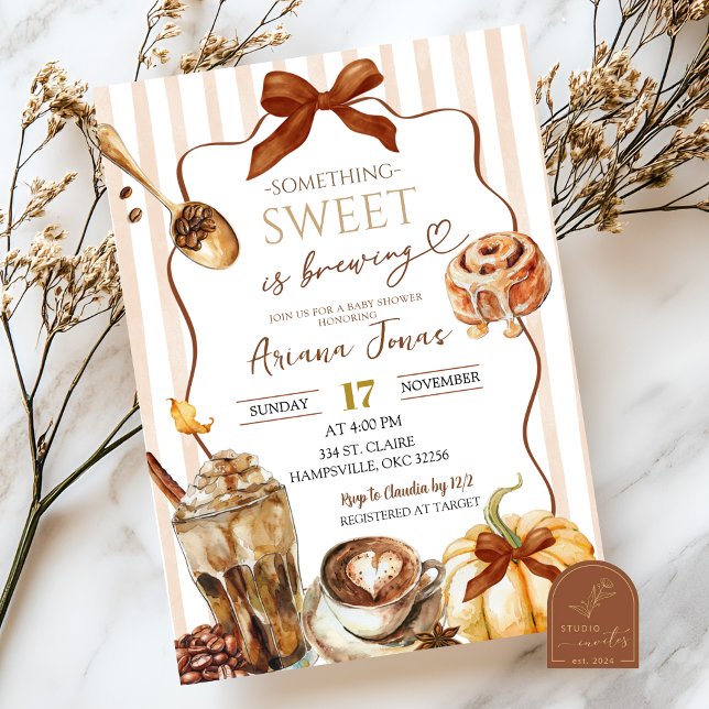 Convites Café Queda Algo Doce Está Fazendo Chá de fraldas (Criador carregado)