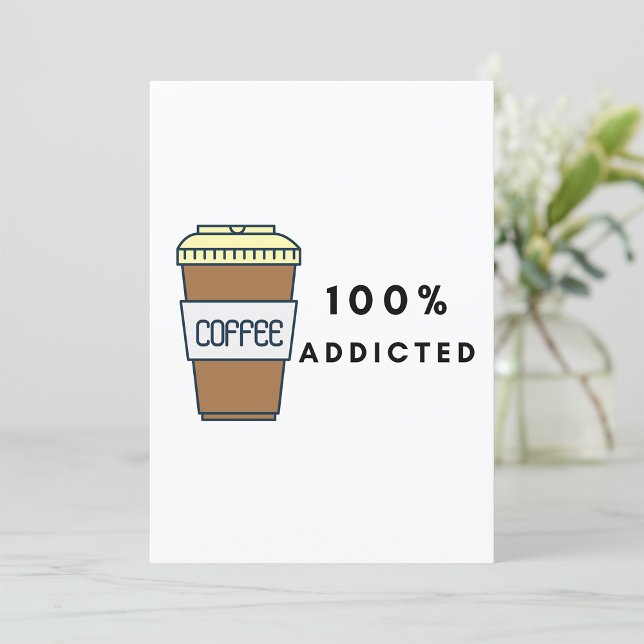 Convites Cafeína 100% Viciada em Design de café (Criador carregado)
