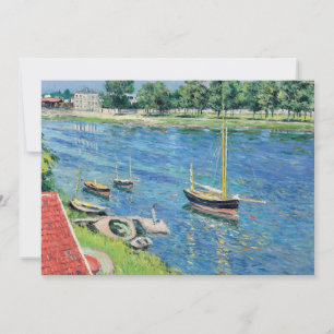 Convites Caillebotte - Seine em Argenteuil, Barcos ancorado