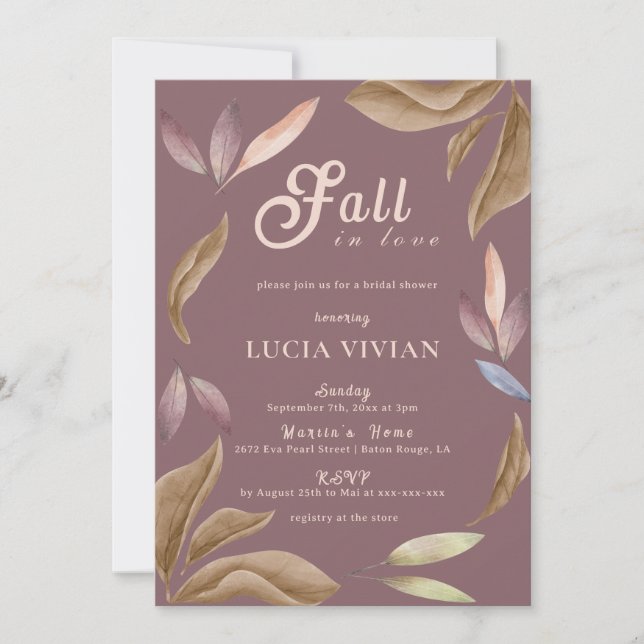 Convites Cair No Amor A Aquarela Deixa Chá de panela (Frente)