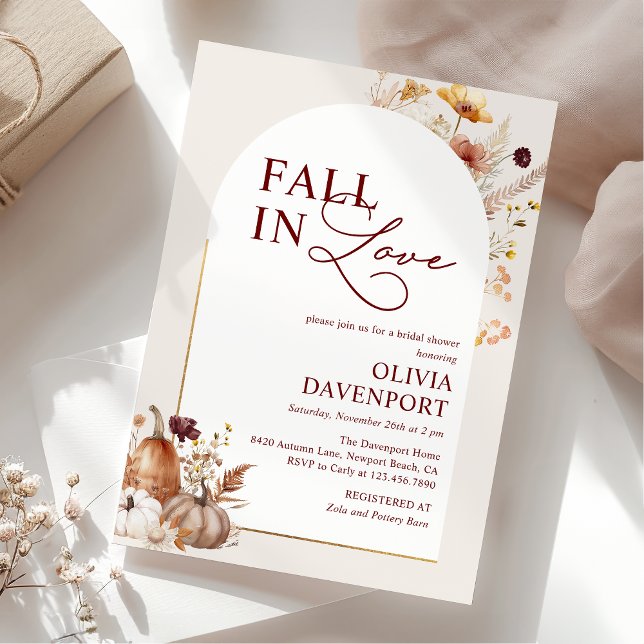 Convites Cair no Amor Chá de panela de Arca de Pumpkin de F (Criador carregado)