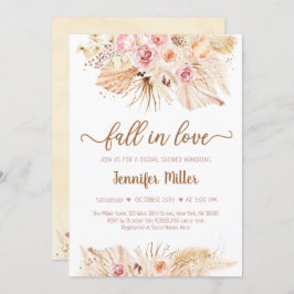 Convites Cair No Amor Chá de panela De Grass Boho