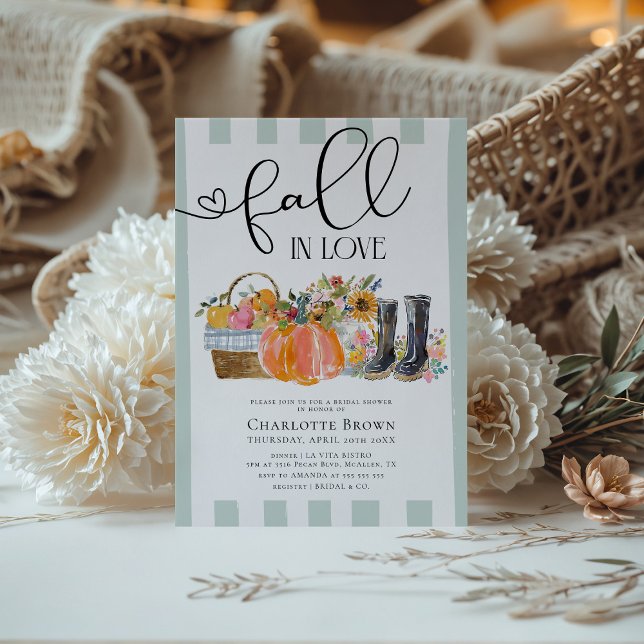 Convites Cair no Amor Elegante Chá de panela de Queda Russo (Criador carregado)