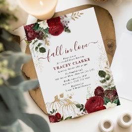 Convites Cair no Amor Floral de Abóbora Chá de Noiva