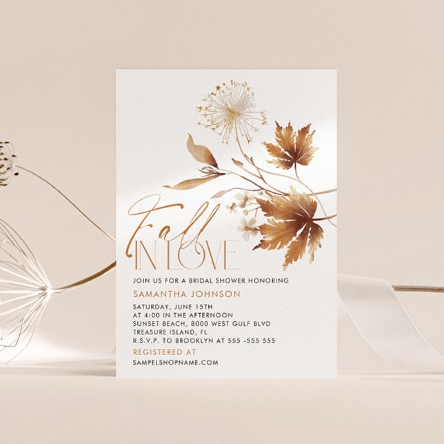 Convites Cair no Chá de panela do Amor (Fall in Love Bridal Shower Invitation)