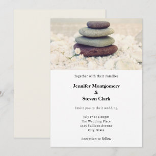 Convites Cairn Meditativo de Pedras Empilhadas Casamento