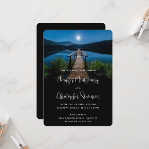 Convites Cais à Noite sob Casamento ao Luar Cheio