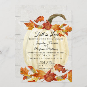 Convites Caiu Da Aquarela Russa Deixa Pumpkin Madeira Branc