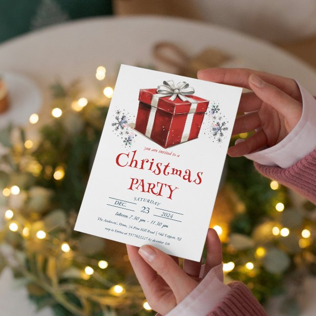 Convites Caixa de Natal presente I Festa de Natal (Criador carregado)