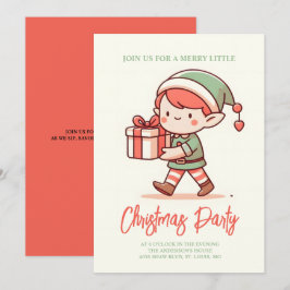 Convites caixa de presentes de natal de elf fofo