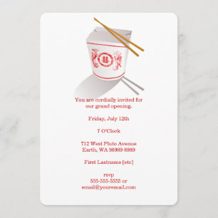 Convites Caixa de Saída do Restaurante Chinês