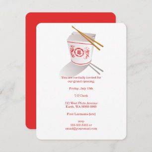 Convites Caixa de Saída do Restaurante Chinês