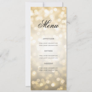 Convites Caixa Dourada do Menu de Festa de aniversário Eleg